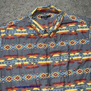 TIN Haul Mens Fire Aztec Pearl Snap button up short sleeve shirt 2XL Western